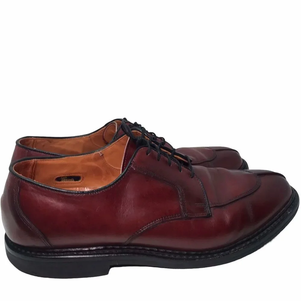 Men's 10 1/2 B ALLEN EDMONDS Ashton Split Toe Brown‎ Oxford Dress Shoes Loafers